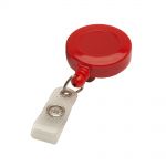Badge reel with belt clip (red)