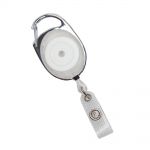 Badge reel with swivel hook (white transparent)