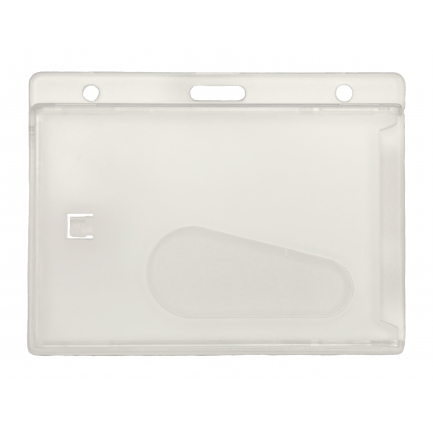 Porte-badge horizontal avec renfoncement de pouce