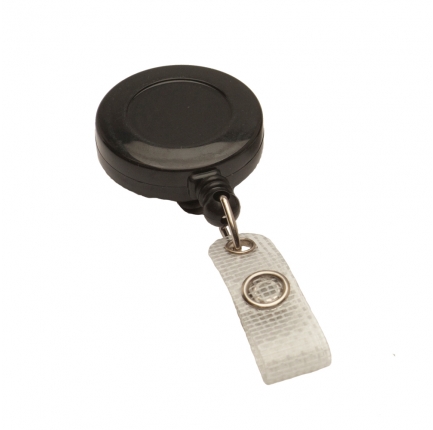 Badge reel with belt clip (black)